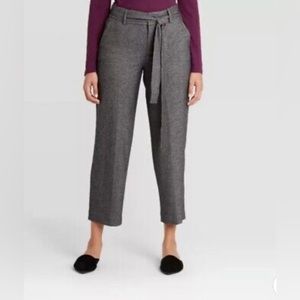 A New Day Pants High-Rise Straight Leg Tie Waist Gray